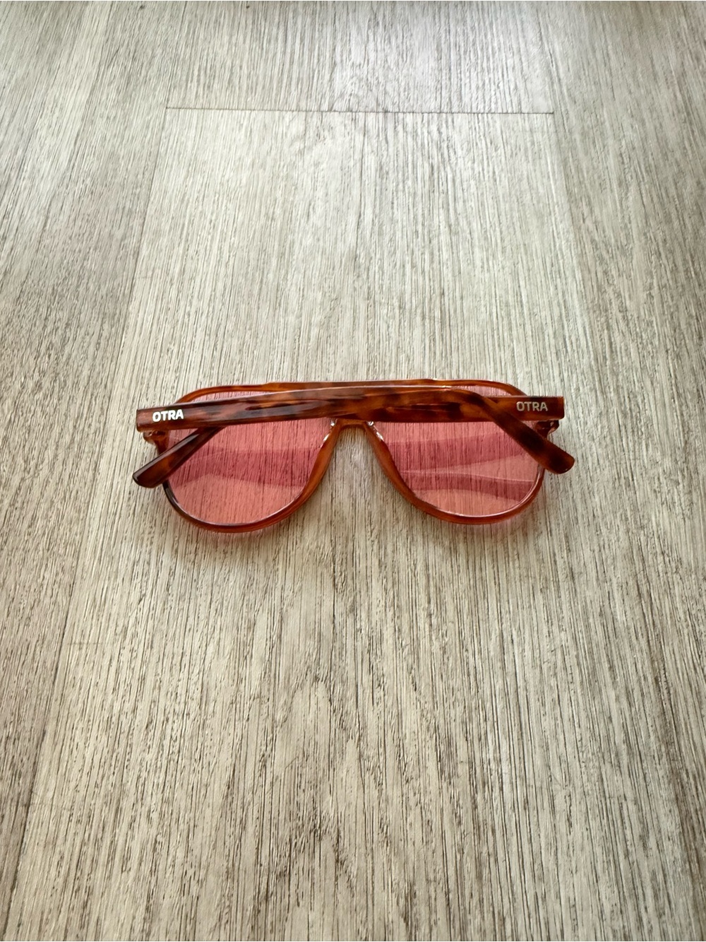 otra stevie brown tortoise pink lens classic aviator sunglasses eyewear NEW - Picture 3 of 4